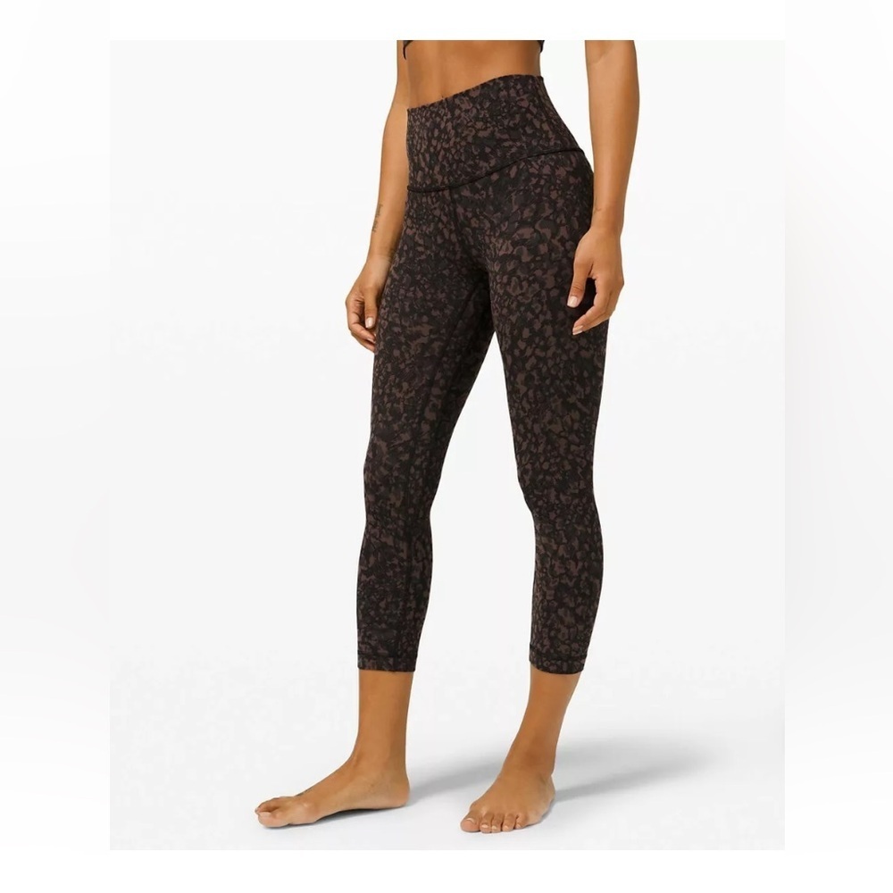 LULULEMON Wunder Under High-Rise 21” Leggings Wild Thing Camo Brown Earth Size 6